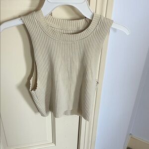 Aerie Ribbed Muscle Tee - Cream